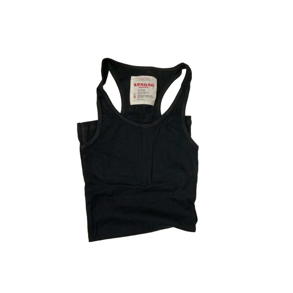 Zenana Black Ribbed Tank